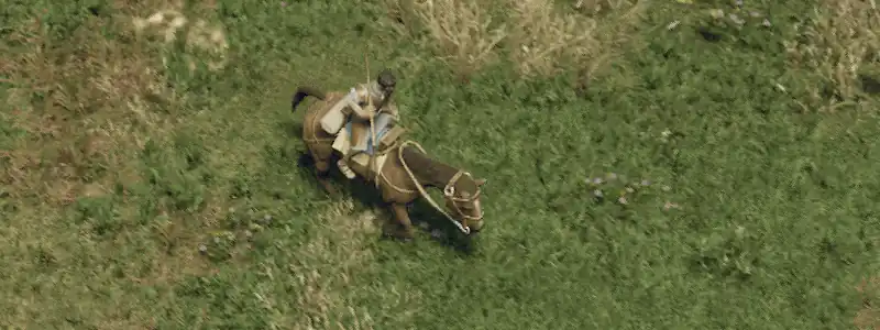 Un cavalier lançant un javelot en pleine course