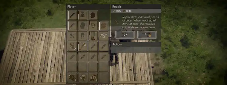 Établi de réparation et son interface refaite