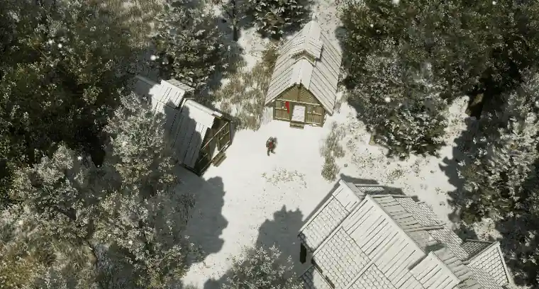 Une tempête de neige couvrant un paysage de blanc