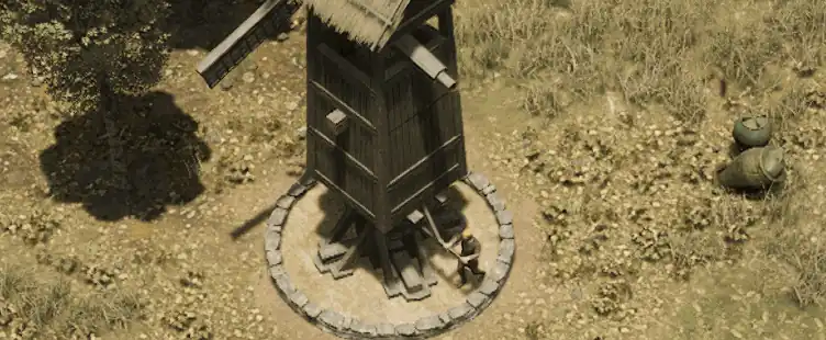 Le modèle jouable du moulin tournant sur lui-même