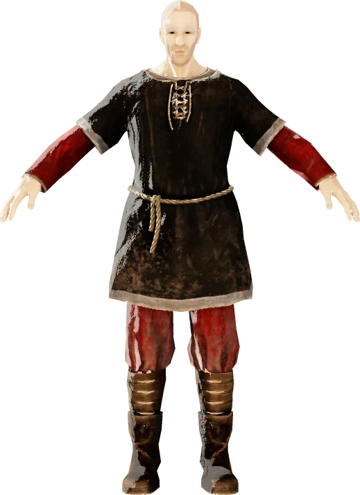 Common Garment et Common Bottoms des Ancients, rendu du modèle du jeu
