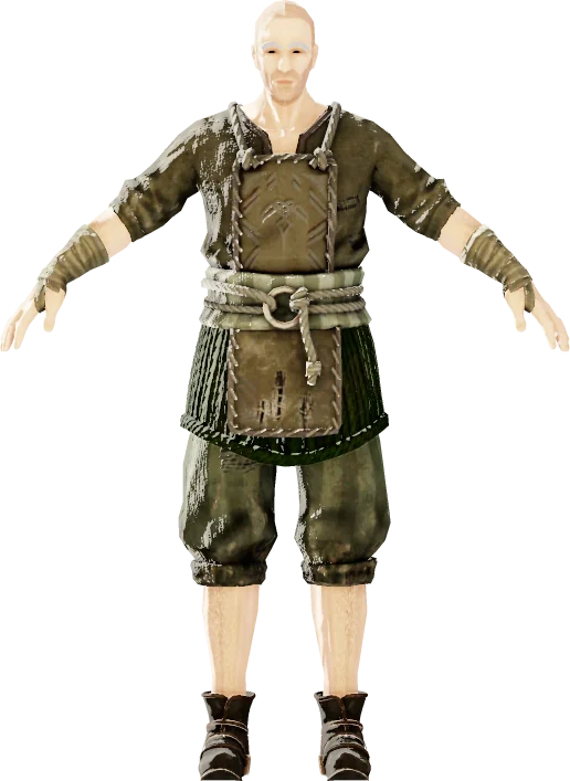 Vêtements de base des Pagans, rendu du modèle du jeu